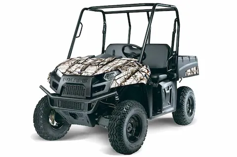 Polaris Ranger EV with the Tundra Camo graphic kit