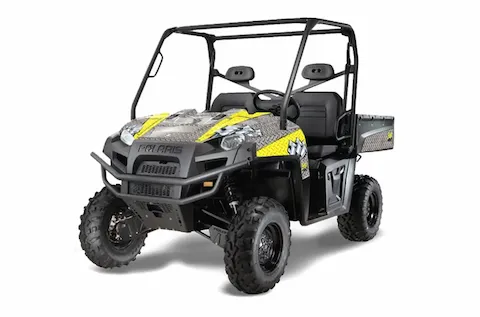 Polaris Ranger XP 500 / 700 4x4 EFI with the Diamond Race Yellow graphic kit